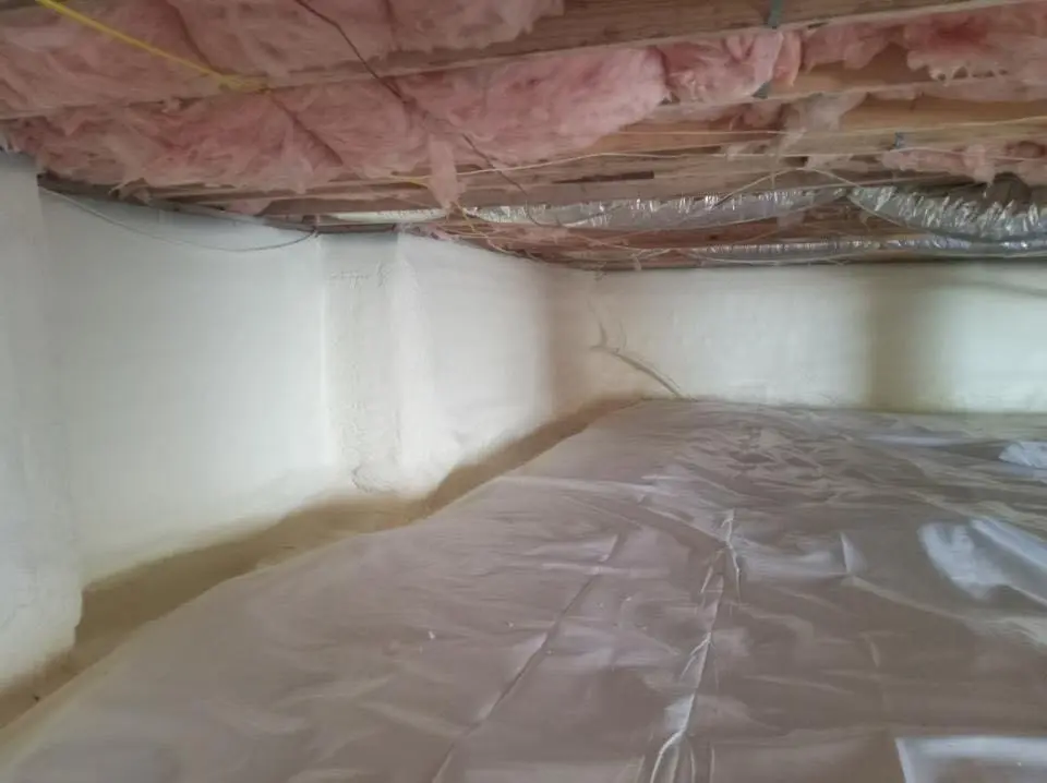 Crawl space encapsulation with closed-cell spray foam for Attic Insulation in Salem